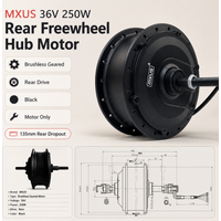 MXUS 36V 250W Rear Freewheel Hub Motor Brushless Geared High Speed E-Bike Conversion Motor for MTB Disc Brake Repair Parts