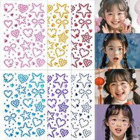 1Pcs Stickers Heart Star Face Gem Tattoos Stickers Self-Adhesive Crystal Jewelry Tattoo DIY Eye/Body Makeup Decor Rhinestones