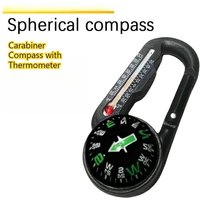 Carabiner Compass with Thermometer - Multifunctional Outdoor Keychain Navigation Tool, Portable Survival Gear for Hiking