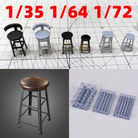 Assembly bar stool high stool tall stool Building model Soft decoration sand table diorama Scale model kit 1/72 1/64 1/35 1/32