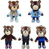 26-30cm Kawaii Kanye Dropout Bear Teddy Bear Plush Toys Kanye West Graduation Soft Stuffed Home Room Decor Birthday Gift
