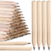 30Pcs Bulk Golf Pencils, 2 HB Mini Half Round Pre-Sharpened Natural Wooden Short Gift for Weddings, Employees, 3.5 Inch