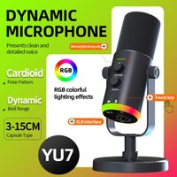 Gaming Microphone USB Microphone Mic RGB With Noise Reduction Software Mic Gain Mute For Streaming Live Prodcast