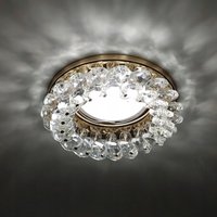 JOYINLED Gold Chrome LED Recessed Downlight Round Fixture Kit, Holders for MR16/GU10 Spot Light Bulb Cutout 75mm Diameter 90mm