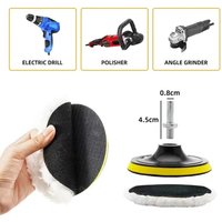 5Pcs Car Wax Polishing Pad Kit - 3/4/5 Inch Wool-like Sponge Discs Wheel Buffing Pads for Auto Paint Care and Detailing