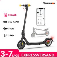 5TH WHEEL Elektroroller für Erwachsene, Straßenzugelassen, ABE-Zertifiziert in Deutschland, 36V 7,5AH Akku, 350W Motor, 20km/h Geschwindigkeit, App-gesteuerter E-Scooter für den Stadtausflug
