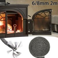 Stove Fire Rope Black Wood Burning Stove 6mm 8mmm 2m Length Log Burner Door Seal High Temperature Stove Heating Fireplaces Parts