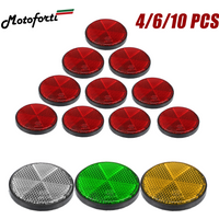 Motoforti 4/6/10pcs M6x1.0 Warning Strip Tape Reflective Sticker Plastic Universal Screw Mount Reflector Decals for Motorcycle