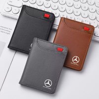 PU Leather Car Logo Wallet Credit Card Purse Portable Small Wallet For Mercedes Benz W210 W222 W164 W203 W205 W251 CLK GLA GLC