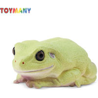 Toymany Simulation Green Tree Frog Reptile Realm Animal Model Toy Mini Figures Dolls Action Figurines Toys Children Gift