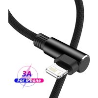 90 Degree USB Charger Cable For iPhone 14 13 12 11 Xs Max Xr X 8 7 6 Plus 5 SE iPad Origin Mobile Phone Long Short Data Cord 3m