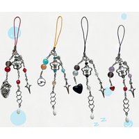 Anime-Inspired jujutsu Vibe Phone Charms - Multi-Color Beaded Bag/Phone Straps handmade