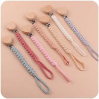 Wood Toddler Heart Shape Nipple Holder Clips Pacifier Holder Clips Baby Teether Straps Baby Pacifier Chain Dummy Clips
