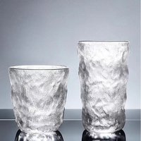 Glacier Pattern Drinking Glass High Value Aesthetic Water Juice Cup for Home Barware Set Ins Style Tea Coffee Mug Gift