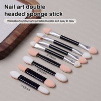 10Pcs Nail Powder Brushes Sponge Disposable Double Sided Eyeshadow Applicator Mirror Chrome Pigment Sponge Stick