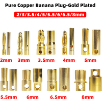40pcs 2/3/3.5/4/5/5.5/6/6.5/8mm Aircraft model pure copper Banana Plug Gold Plated Copper Brushless Motor Bullet Connector