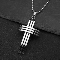 Stainless Steel Jesus Cross Car Pendants for Women Men Gold Color Christian Holy Lord Crucifix Amulet Bag Jewelry Gift