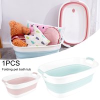 Pet Bath Tub Collapsible Cat Bathtub With Drainage Hole Portable Outdoor Bucket Baby Wash Basin Laundry Basket Storage Container