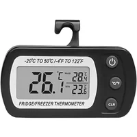 Digital Fridge Freezer Thermometer LCD Display Max Min Temperature Record ℃/℉ Switch Hook Hanging Design Refrigerator