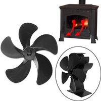 Hochwertiger 5-flügeliger, energiesparender Öko-Ventilator, Ersatz-Holzofenventilator, Holzbrenner, Kaminventilator für wärmebetrieben