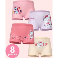 4/8 Pieces Children's Girls Panties 2025 New Cotton Pretty Cartoon Unicorn Print Child Underwear for Girls Kids Boxer Breathable