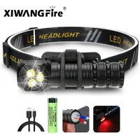 XIWANGFIRE T600 USB Rechargeable Mini 18650 Headlamp 1300LM Flashlight with Magnet Tail Outdoor mosquito repellent camping light
