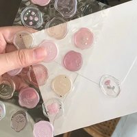 18pcs Imitation wax seal sticker for notebook envelopes - DIY decorative sealing sticker with three-dimensional crystal sticker