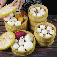 Boulettes de petit-déjeuner chinoises de simulation de PVC, modèle de pain cuit à la vapeur, jouets alimentaires, affichage de table, artisanat en plastique, 9 pièces par ensemble
