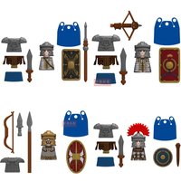 Middle Roman Series Building Blocks Medieval Military Castle Knights Soldier Figures Heavy Infantry Legion Bricks Toy Boy