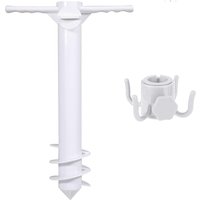 3/5 Spin Inserts Spiral Umbrella Plug with Hook Spike Auger Keep Holder Windproof Sunshade Bracket Equipment for Sand Soil Grass