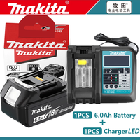 Oryginalna bateria Makita 18V 6Ah, z wskaźnikiem naładowania, akumulatorowa bateria Makita, bateria do elektronarzędzi BL1830 BL1840 BL1850