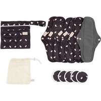 HappyFlute 6PCS/Set Bamboo Charcoal Inner Sanitary Pads With 2Pocket Wetbag+5Pcs Makeup Remove Pad&Mesh Bag Reusable Menstrual