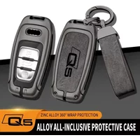 Zinc Alloy Car Key Case For Audi Q5 Remote Control Protector For Audi Full Series Q5 A4 A6 A7 A5 Car Key Cover Accessories