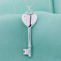 New 925 Sterling Silver Necklace Key Pendant for Women Wedding Jewelry Luxury Fashion Engagement High Quality Party Gifts