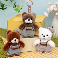 Hot Cute Bear Pendant Plu Toy Student Bapa Decorative Hanging Ornament Bag Keychain Soft Stuffed Doll Q Version Collectible