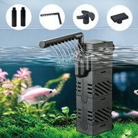 Aquarium Filter 5 in 1 Submersible Fish Tank Filter 5V USB Wave Maker Quiet Filter for 5-15 Gallon Aquarium 2.8W
