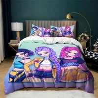 Star KPop Duvet Cover Set with Zipper Closure Bedding Set Soft Comfortable Quilt Cover 3pcs Set for Bedroom