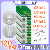 5-100Pcs CR1632 3V Lithium Button Battery CR 1632 BR1632 DL1632 Durable Button Coins Cell For Car Key Remote Control Watch Toys