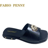 FABIO PENNY Summer Casual Solid Color Flat Metal Stud Decorated Women Sandals Stylish Outdoor Party Flip Flops