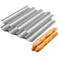 1Pc Perforated French Bread Baking Pan, Carbon Steel Baguette Pan, Nonstick Loaves, Loaf Cake Mold, Baking Tools, 2/4