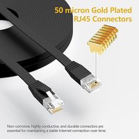 kubie 10Gbps Cat 6 Shielded Ethernet RJ45 LAN Network Cable Cat6 Flat Patch For Modem Router Loptop PC 1m 2m 3m 5m 10m 20m 30m