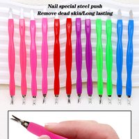 2/5/8Pcs Professional Nail Art Cuticle Pusher Dead Skin Remover Stainless Steel Small Angle Fork Nail Clean Cuticle Care Nails