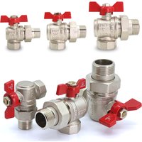 1/2" 3/4" 1" 90 Degree Brass Elbow Ball Valve Adapter Detachable Garden Irrigation Quick Connector Connect Repair for Stop Water