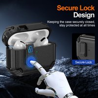 For Airpods Pro 3 2 1 Case With Keychain Carbon Fiber Armor Earphone Cases Headphone Cover For Airpod 4 Shockproof Accessories
