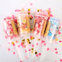 1Pcs Round Push Up Confetti Poppers Push Up Popper Party Exploding Confetti Popper Bride Shower Birthday Party Supplies