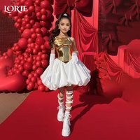 LORIE Sweet Satin Flower Girl Dress for Weddings A-Line Ball Strapless with Bow Girl Dresses Customized Princess Gril Party Gown