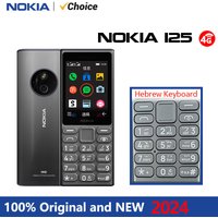 New and Original Nokia 125 4G Feature Phone Dual SIM 1450mAh Bettery Bluetooth 5.0 FM Radio Mobile Phone Hebrew Keyboard