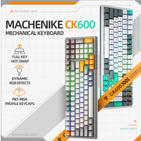 MACHENIKE CK600 Tri-Mode Mechanical Keyboard Full Size Wireless Gaming Keyboard Hot Swappable ANSI Layout For PC Gamer Office