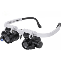 2LED Light 8X 15X 23X Adjustable Lens Jewelry Watch Repair Magnifier Head Eye Loupe With Jeweler Watch Repair Measurement Tools