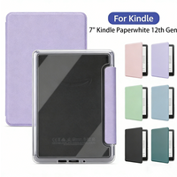 Case for 7" Kindle Paperwhite 12th Gen - Clear Acrylic Back, Sticker Decoration Ready, Scratch & Drop Protection